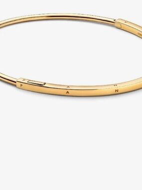 Pandora 14K Gold Slim Initial Bangle Bracelet